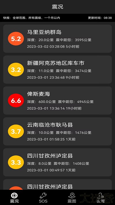 地震预警快报