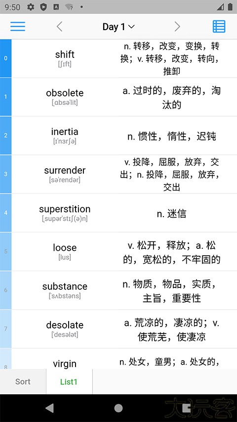 list背单词