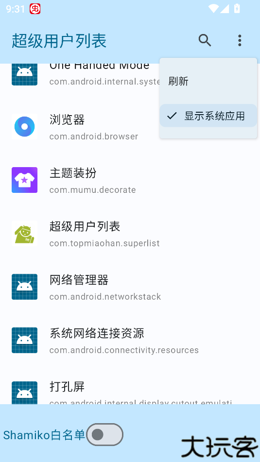 超级用户列表