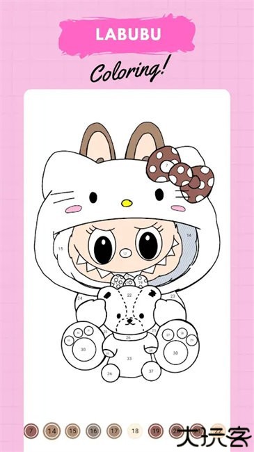 拉布布数字填色