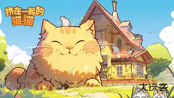 挤在一起的猫猫拼图