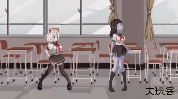 白毛少女大战僵尸