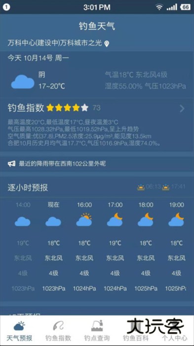钓鱼天气预报宣传图